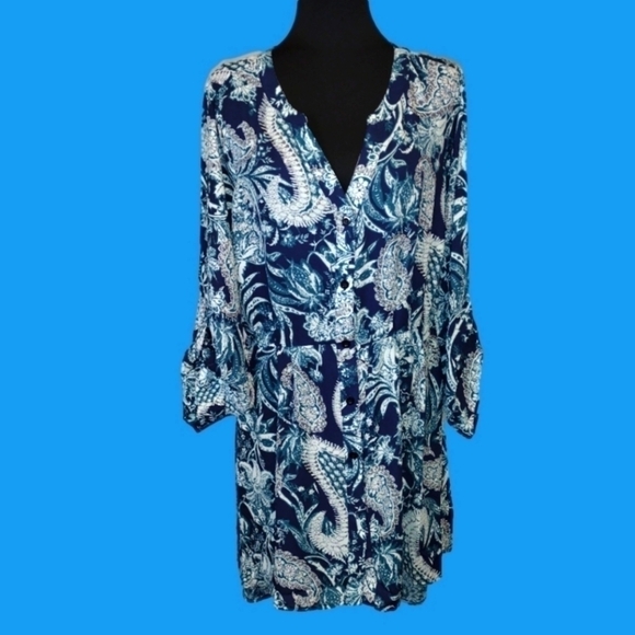 BLUE & Green Paisley Avenue Dress - Picture 1 of 4